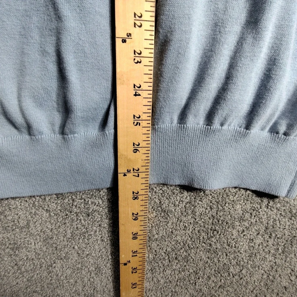 Nautica Mens Light Blue 1/4 Zip Pullover Cotton Sweater S3720T Size L